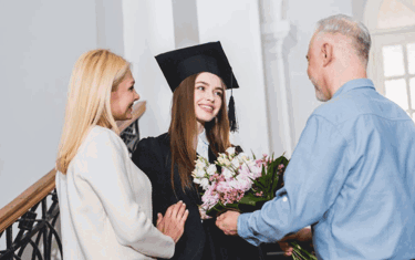 Image of family at a graduation