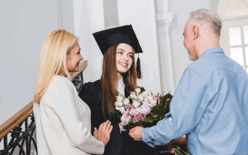 Image of family at a graduation